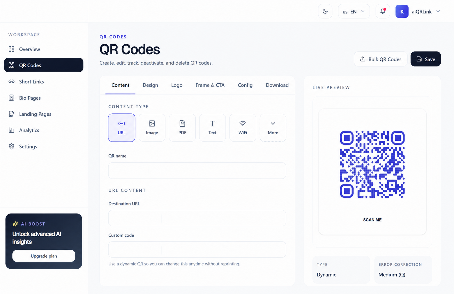 Dynamic QR Codes
